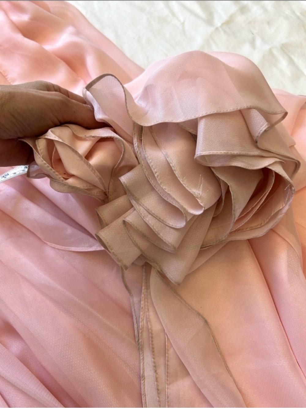 Bonny Bridal Pink Beaded Strapless Prom Dress Chiffon Formal Gown Size 4 Fairy - Picture 12 of 13